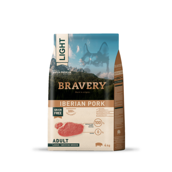 Bravery Light Iberian Pork Adult Large Medium Breeds 4KG