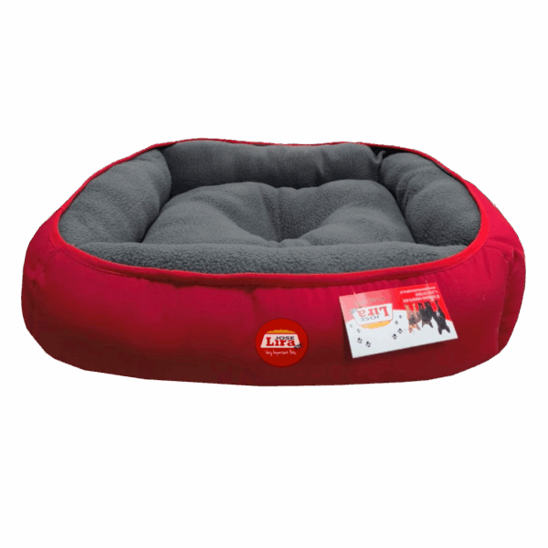 Cama Rectangular Lira Gris Rojo 55x45 cm