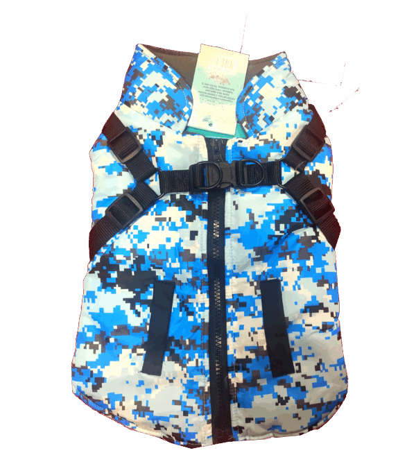 Parka Diseño Militar Azul Talla S