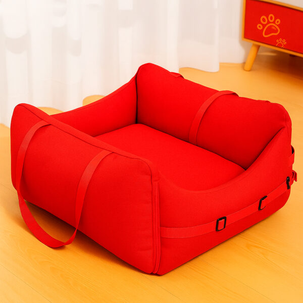 Cama para Mascotas Portátil para Auto - Rojo 65x45x40 cm - Imagen 2