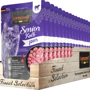 Caja Sachet Leonardo Gato Senior Ternera 85 Gr 16 Unidades